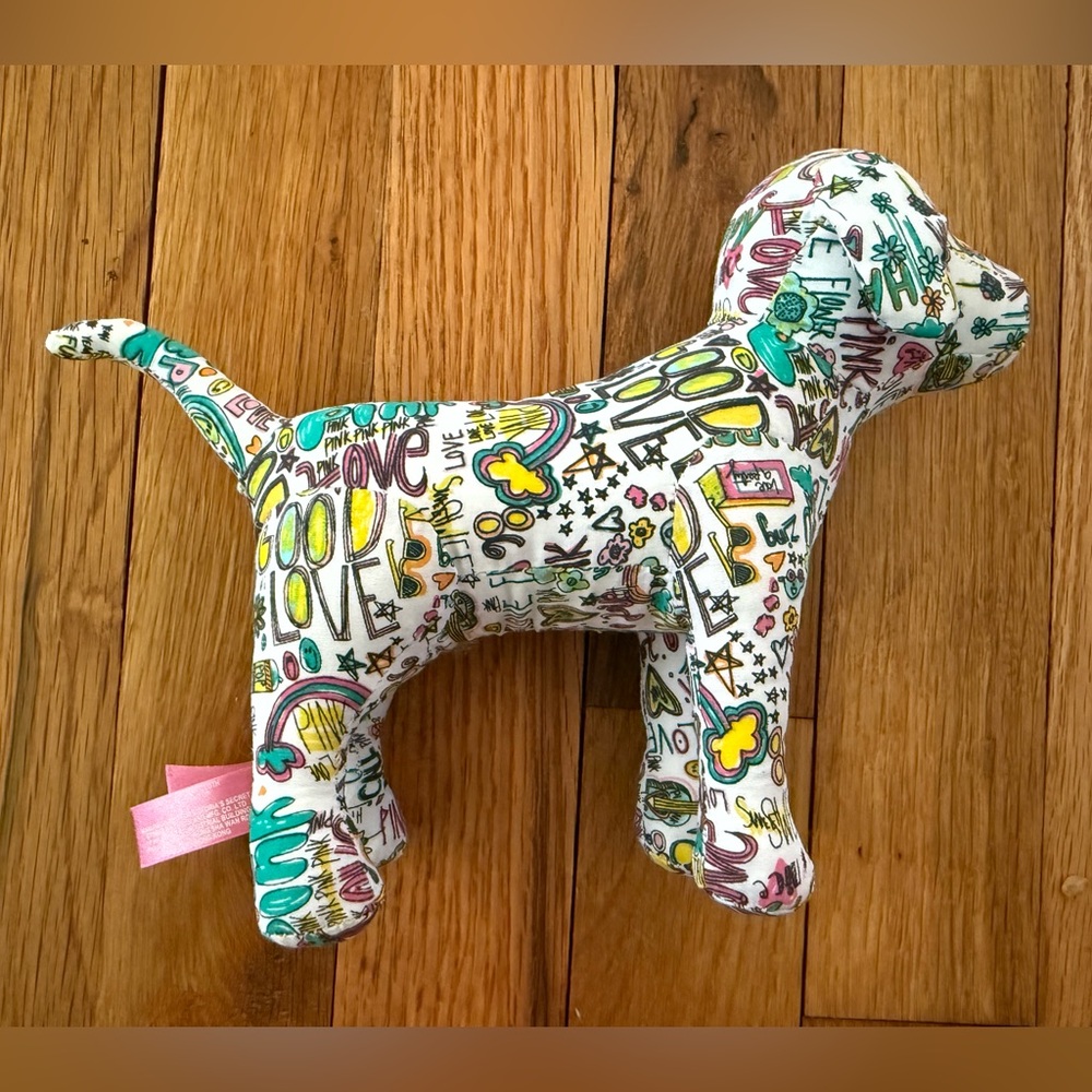PINK Victoria's Secret Graffiti Graphic Dog Plush